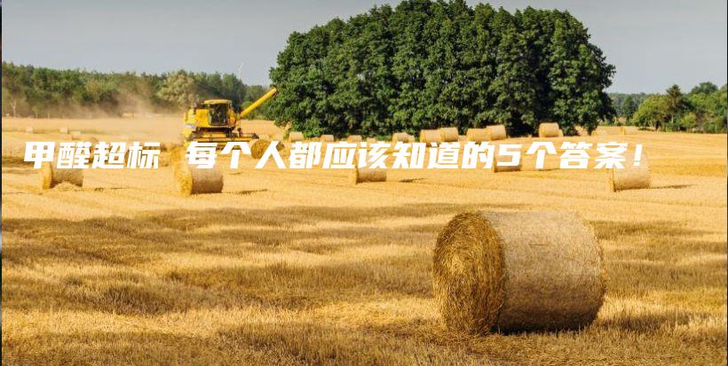 甲醛超標 每個人都應該知道的5個答案！
